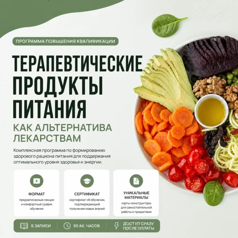 Терапевтические продукты питания как альтернатива лекарствам