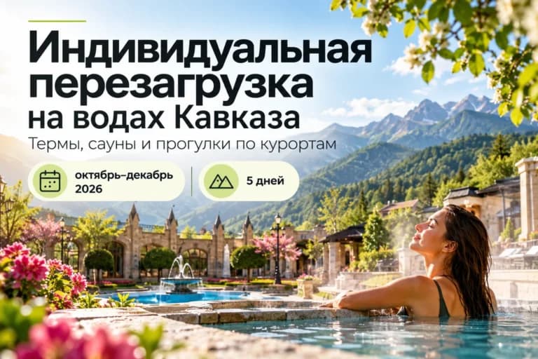 Индивидуальная перезагрузка на водах Кавказа: термы, сауны и прогулки