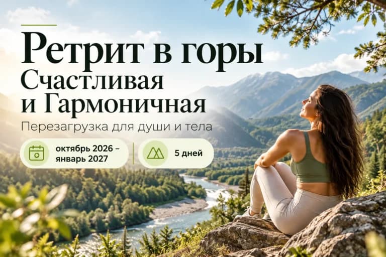 Ретрит в горы: счастливая и гармоничная
